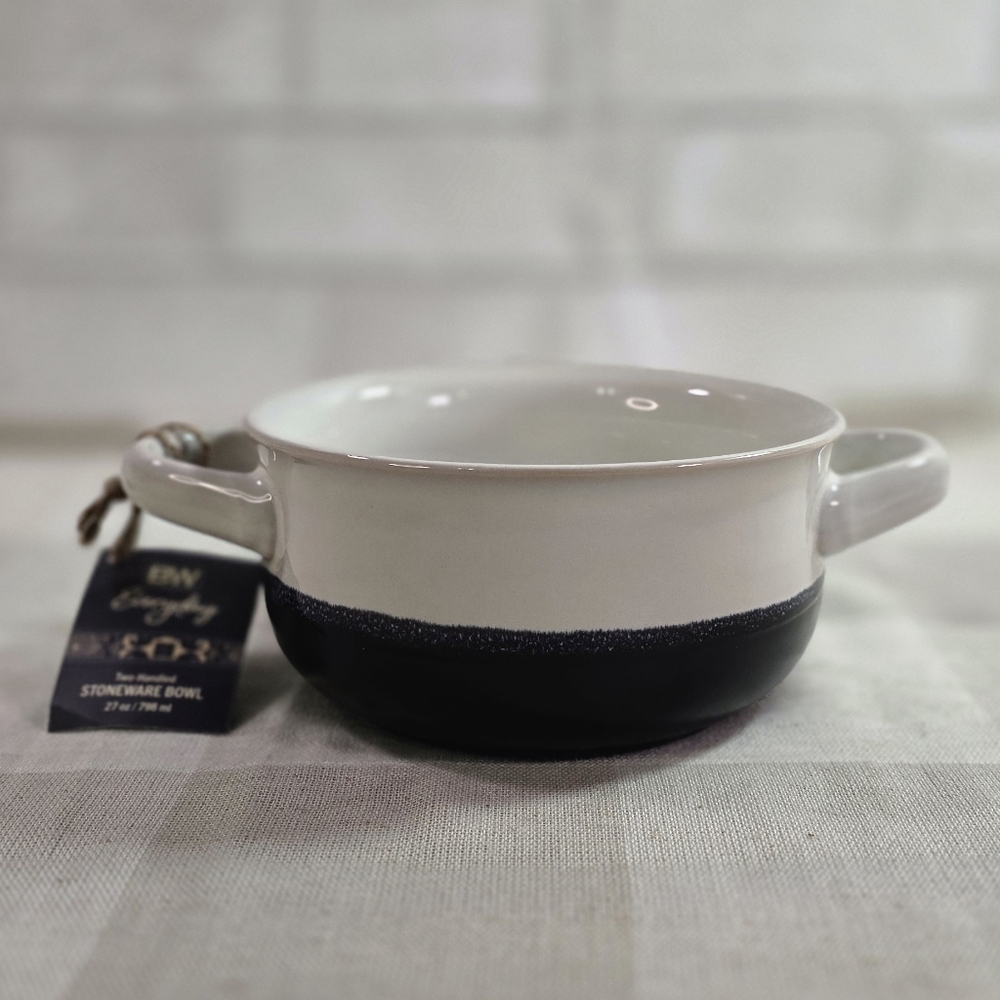 Boston Warehouse Everyday Two Handled Stoneware Ceramic Bowl 27oz.